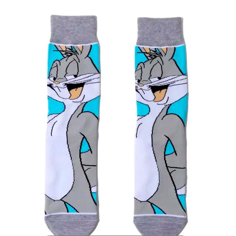 Looney Toons Bugs Bunny Custom CartoonNetwork Crew Socks One Size Unisex